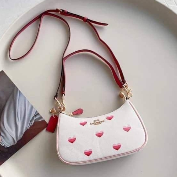 Coach Handbags - NWT Coach Teri Shoulder Bag With Stripe Heart Print CA251